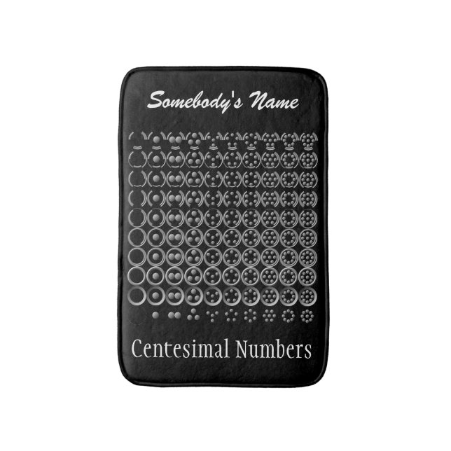 Centesimal Number Chart Lg-Sm by Kenneth Yoncich Bath Mat (Front Vertical)