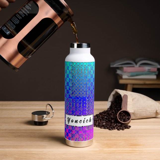 Centesimal Number Chart LS by Kenneth Yoncich Water Bottle (Coffee)
