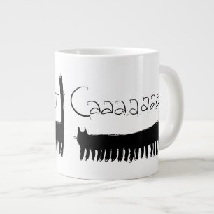 Centipede black cat large coffee mug