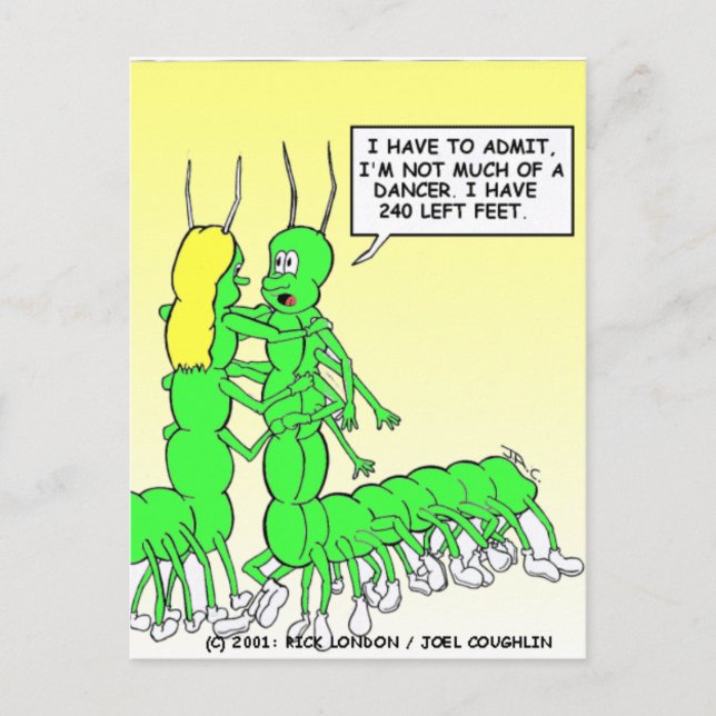 Centipede Dancing Funny Tees, Gifts & Collectibles Postcard (Front)