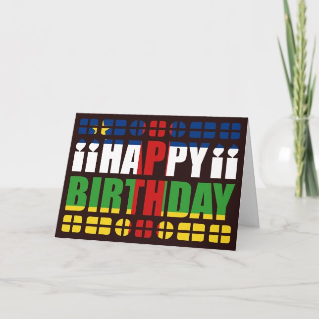 Centrafrique Flag Birthday Card (Front)
