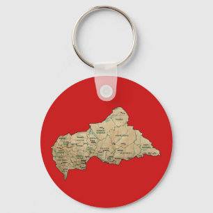Centrafrique Map Keychain