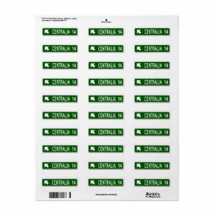 Centrailia PA Return Address Label