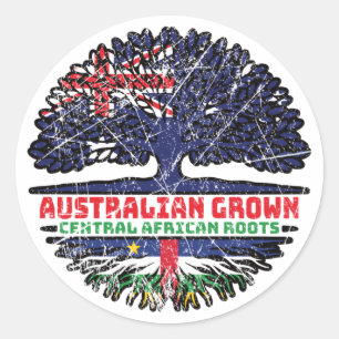 Central African Australia Australian Flag Roots Classic Round Sticker