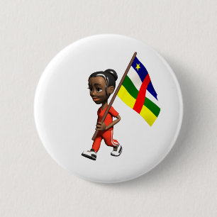 Central African Girl 6 Cm Round Badge