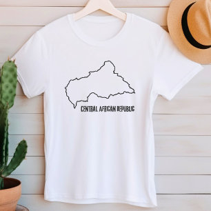 Central African Republic Country Map Outline Line T-Shirt