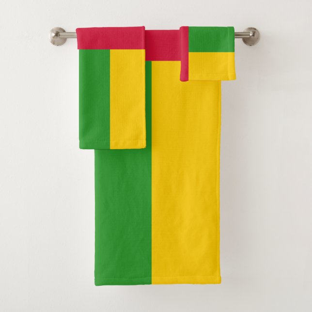 Central African Republic Flag Bath Towel Set (Insitu)