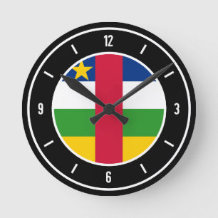 Central African Republic Flag Elegant Round Clock