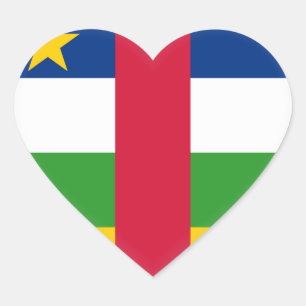 Central African Republic Flag Heart Sticker