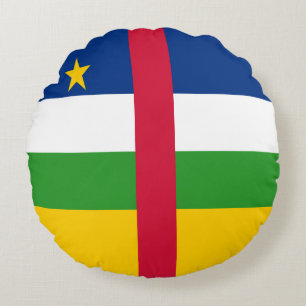 Central African Republic Flag Round Cushion