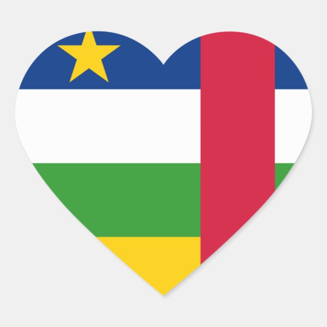 central african republic heart sticker (Front)