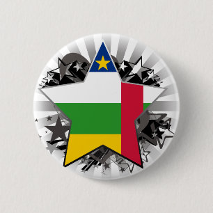 Central African Republic Star 6 Cm Round Badge