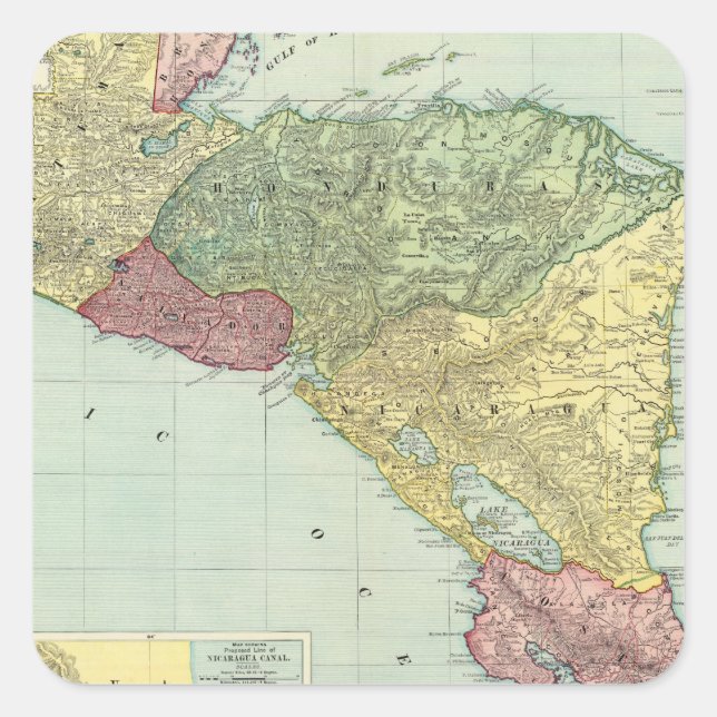 Central America 2 Square Sticker (Front)