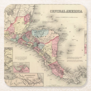 Central America 5 Square Paper Coaster