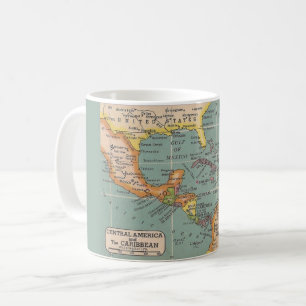 Central America & the Caribbean Colorful Map Mug
