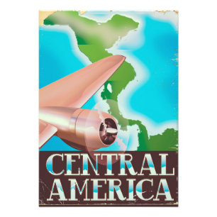 Central America vintage flight poster