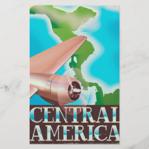 Central America vintage flight poster Stationery