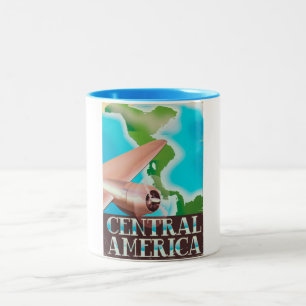 Central America vintage flight poster Two-Tone Coffee Mug