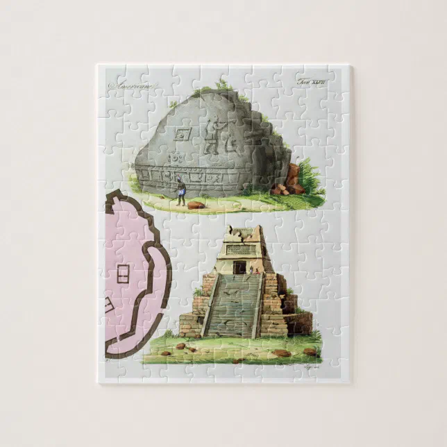 Central American Antiquities, detail of two pyrami Jigsaw Puzzle | Zazzle