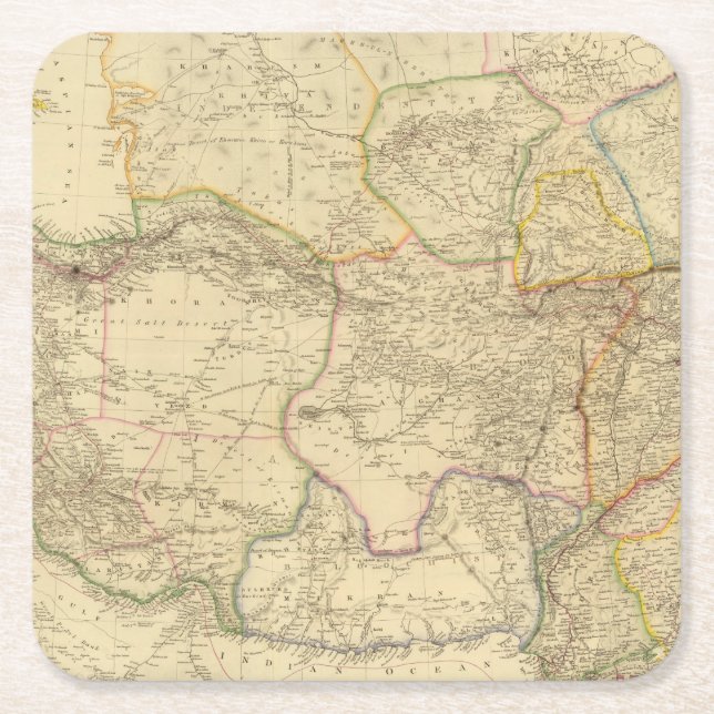 Central Asia 2 Square Paper Coaster (Front)
