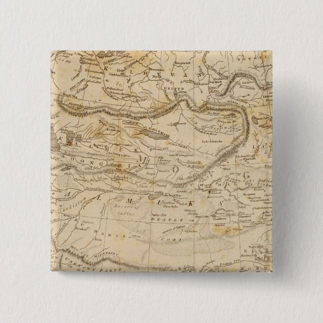 Central Asia Map by Arrowsmith 15 Cm Square Badge (Front)