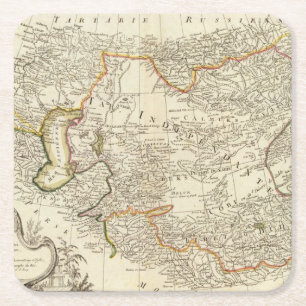 Central Asia Square Paper Coaster