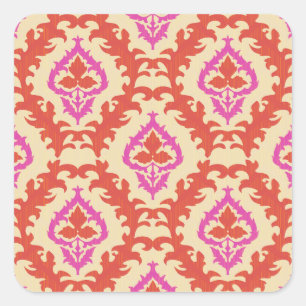 Central Asian: Ornamental Seamless Motifs Square Sticker