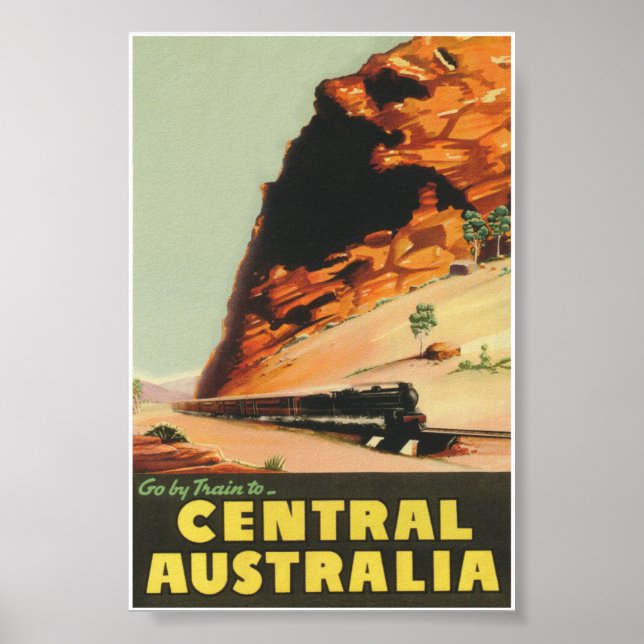 Central Australia Vintage Travel Poster (Front)