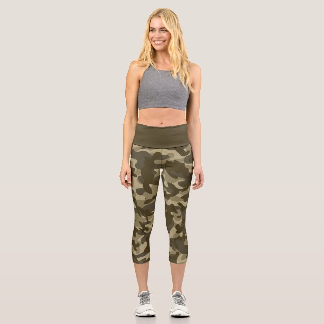 Central Camouflage Capri Leggings (Front)