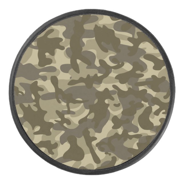 Central Camouflage  Hockey Puck (Front)
