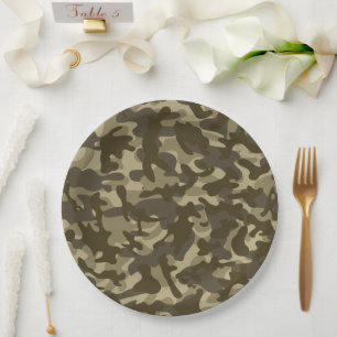 Central Camouflage Paper Plate