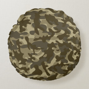 Central Camouflage Round Cushion