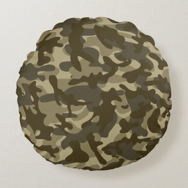 Central Camouflage Round Cushion (Front)
