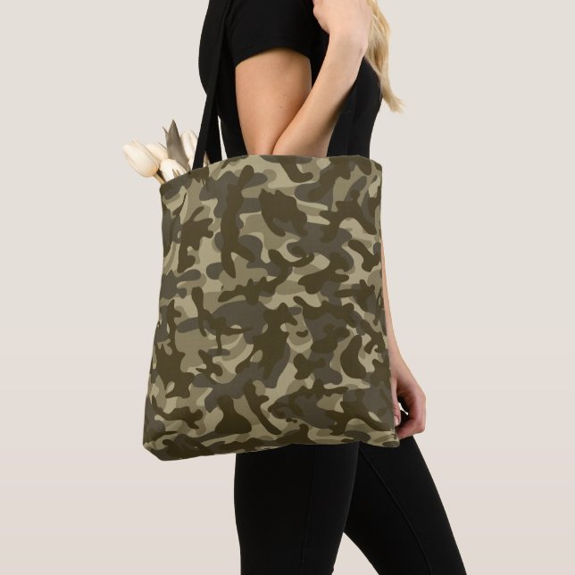 Central Camouflage Tissue Paper Tote Bag (Close Up)