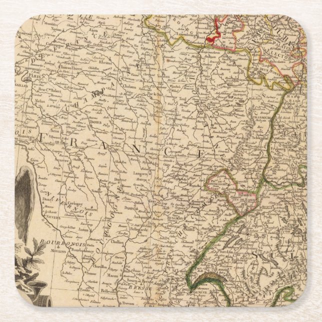 Central Germany 3 Square Paper Coaster (Front)