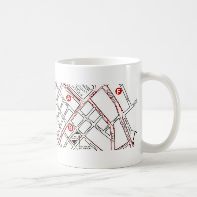 Central Manchester Map Coffee Mug (Right)