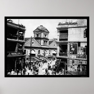 Central Market in Hong Kong 1908 Poster