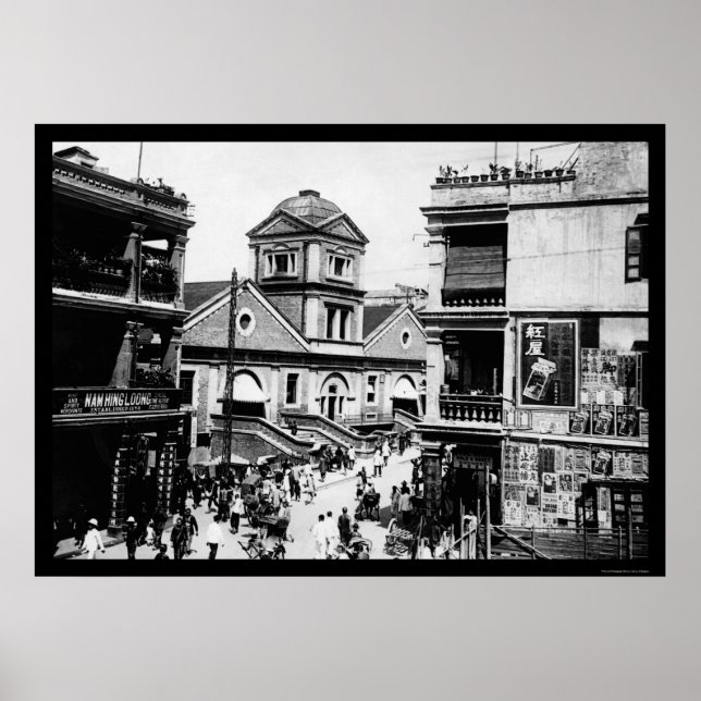 Central Market in Hong Kong 1908 Poster (Front)