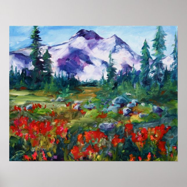 Central Oregon Indian Paintbrush Poster (Front)