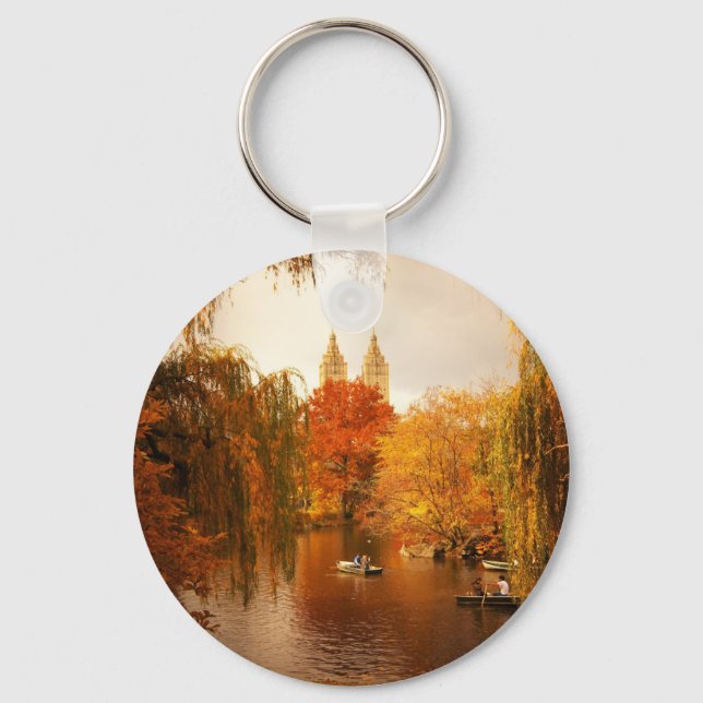 Central Park Autumn Romance Key Ring (Front)