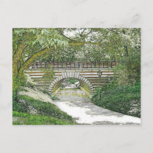 Central Park Bridge and Path Postcard