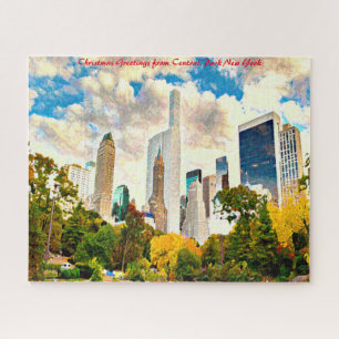 Central Park.Christmas Greetings Jigsaw Puzzle
