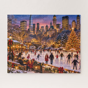 Central Park Christmas Ice Skating Jigsaw Puzzle