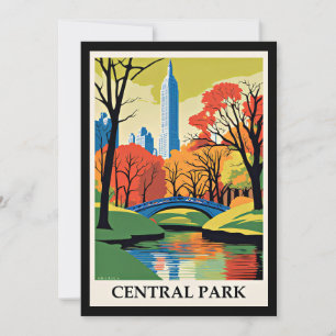 Central Park colourful illustration Card