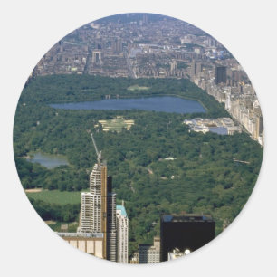 Central Park from the south, New York City, USA Classic Round Sticker