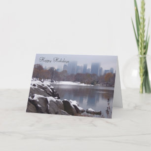 Central Park in Snow Greeting Card - Customised