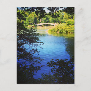 Central Park Lake Bow Bridge NYC New York Postcard
