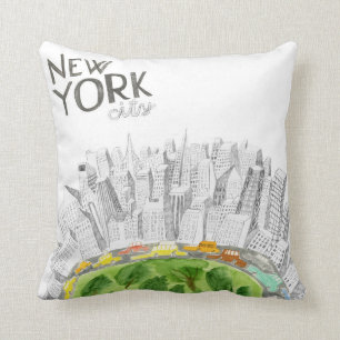 Central Park & New York City Collage Cushion