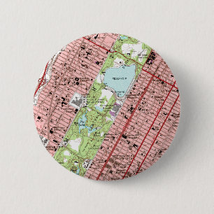 Central Park New York City Vintage Map 6 Cm Round Badge