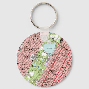 Central Park New York City Vintage Map Key Ring